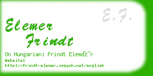 elemer frindt business card